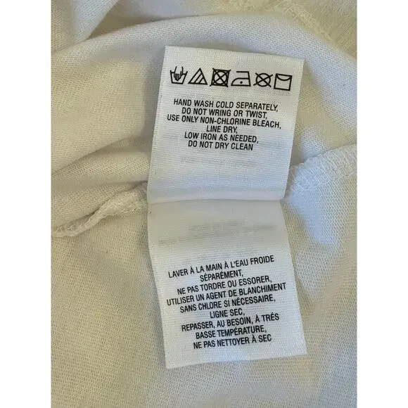 AKEMI + KIN Anthropologie Floral Embellished Women's Sz L White T-Shirt Top NWT - Picture 14 of 16